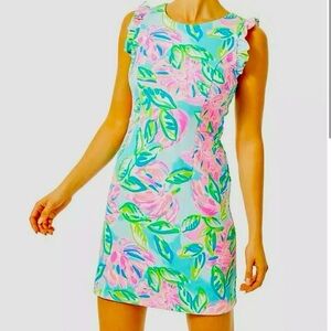 Lilly Pulitzer Vibrant Floral Mini Dress - Pink, Green, and Blue